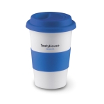 Reismok bedrukken met siliconen band 400ml Takeaway Plus kleur blauw hoofdweergave