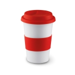 Reismok bedrukken met siliconen band 400ml Takeaway Plus kleur rood