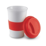 Reismok bedrukken met siliconen band 400ml Takeaway Plus kleur rood tweede weergave