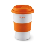 Reismok bedrukken met siliconen band 400ml Takeaway Plus kleur oranje tweede hoofdweergave