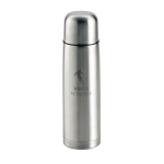 Stalen bedrukte thermosfles met bekerdop 500ml Basic XL kleur zilver afbeelding met logo