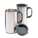 Thermosbeker personaliseren van 500 ml met twee mokken van 220 ml. Mug Set kleur zwart vierde weergave