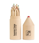 Set van 12 kleurpotloden in potloodvormig doosje Pencil kleur hout