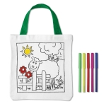 Canvas tas om in te kleuren met stiften 200 g/m2 kleur wit derde weergave