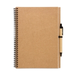 Gerecycled notitieboekje met pen B5 gladde vellen EcoBasic Large kleur beige