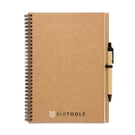 Gerecycled notitieboekje met pen B5 gladde vellen EcoBasic Large kleur beige hoofdweergave