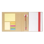 Briefpapierset met notities, vellen en pen RecycloSet kleur rood