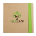 Briefpapierset met notities, vellen en pen RecycloSet kleur limoen groen tweede hoofdweergave