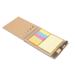 Gerecycled notitieboekje met pen en kleefstrips StickyBloc kleur beige