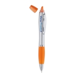 2-in-1 gekleurde pen met marker in zilveren afwerking Color kleur oranje hoofdweergave tweede weergave