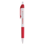 Een klassieke en goedkope pen met blauwe inkt Colour Grip kleur rood afbeelding met logo