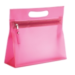 Gepersonaliseerde transparante PVC toilettas Colors kleur fuchsia