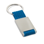 Metalen sleutelhanger graveren met strip van polyester Colors kleur blauw