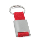 Metalen sleutelhanger graveren met strip van polyester Colors kleur rood