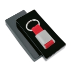 Metalen sleutelhanger graveren met strip van polyester Colors kleur rood tweede weergave