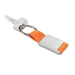 Metalen sleutelhanger graveren met strip van polyester Colors kleur oranje