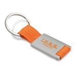 Metalen sleutelhanger graveren met strip van polyester Colors kleur oranje hoofdweergave tweede weergave