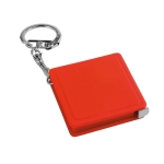 Originele sleutelhanger met rolmaat 1M SquareMeter kleur rood