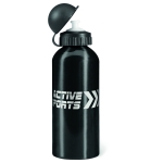 Aluminium waterfles met logo bedrukken 600ml Basic Style kleur zwart hoofdweergave