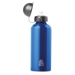 Aluminium waterfles met logo bedrukken 600ml Basic Style kleur blauw hoofdweergave tweede weergave