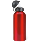 Aluminium waterfles met logo bedrukken 600ml Basic Style kleur rood