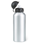 Aluminium waterfles met logo bedrukken 600ml Basic Style kleur mat zilver