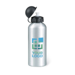 Aluminium waterfles met logo bedrukken 600ml Basic Style weergave met bedrukking