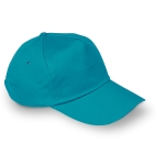 Goedkope katoenen baseball caps 160 g/m2 BaseCap kleur turkoois