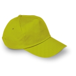 Goedkope katoenen baseball caps 160 g/m2 BaseCap kleur limoen groen