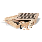 Set met spellen om te personaliseren met logo Woodbox kleur hout