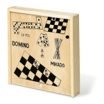 Set met spellen om te personaliseren met logo Woodbox kleur hout tweede weergave