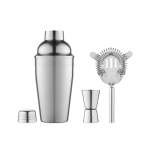 Cocktailset met een cocktailshaker van 500 ml Bartender kleur glanzend zilver