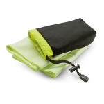 Polyester reclame sporthanddoeken bedrukken in Runclub nylon tas kleur groen tweede weergave