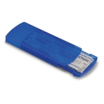 Plastic doosje met 5 kleine pleisterstrips BandAid kleur doorzichtig blauw tweede weergave