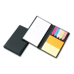 Set met diverse sticky notes en notitieblok bedrukken MemoBloc kleur zwart tweede weergave