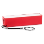 Powerbank personaliseren met sleutelhanger 2.200 mAh Powermate kleur rood