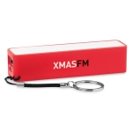 Powerbank personaliseren met sleutelhanger 2.200 mAh Powermate kleur rood hoofdweergave