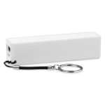 Powerbank personaliseren met sleutelhanger 2.200 mAh Powermate kleur wit