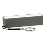 Powerbank personaliseren met sleutelhanger 2.200 mAh Powermate kleur grijs