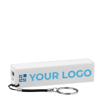 Powerbank personaliseren met sleutelhanger 2.200 mAh Powermate weergave met bedrukking