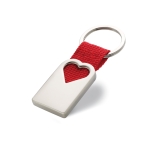 Sleutelhanger graveren met hartvorm en gekleurde strip Valentine kleur rood