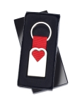 Sleutelhanger graveren met hartvorm en gekleurde strip Valentine kleur rood tweede weergave