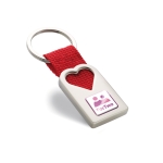 Sleutelhanger graveren met hartvorm en gekleurde strip Valentine kleur rood hoofdweergave tweede weergave