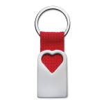 Sleutelhanger graveren met hartvorm en gekleurde strip Valentine kleur rood vierde weergave