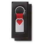 Sleutelhanger graveren met hartvorm en gekleurde strip Valentine kleur rood vijfde weergave