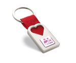 Sleutelhanger graveren met hartvorm en gekleurde strip Valentine kleur rood hoofdweergave