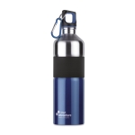 Grote stalen drinkflessen met logo met rubber 750ml Explorer kleur blauw hoofdweergave