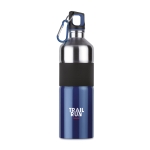 Grote stalen drinkflessen met logo met rubber 750ml Explorer kleur blauw tweede hoofdweergave