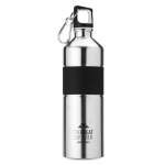 Grote stalen drinkflessen met logo met rubber 750ml Explorer kleur mat zilver hoofdweergave