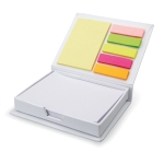 Notitieblokken met sticky notes bedrukken op wit karton Memoset kleur wit tweede weergave